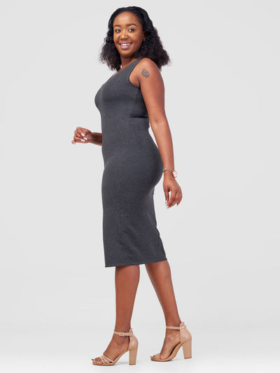 Vivo Basic Bodycon Dress - Grey