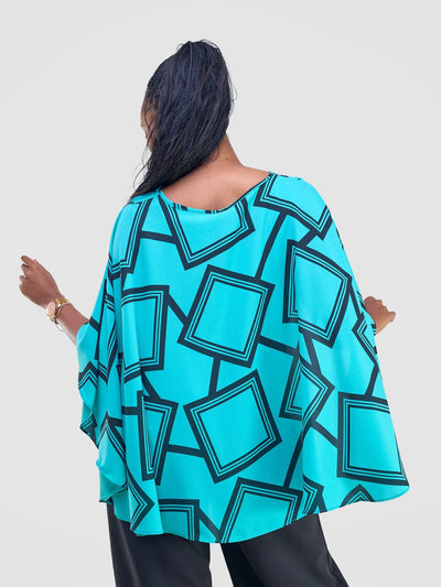 Vivo Amai Cape Top - Teal / Black - Shopzetu