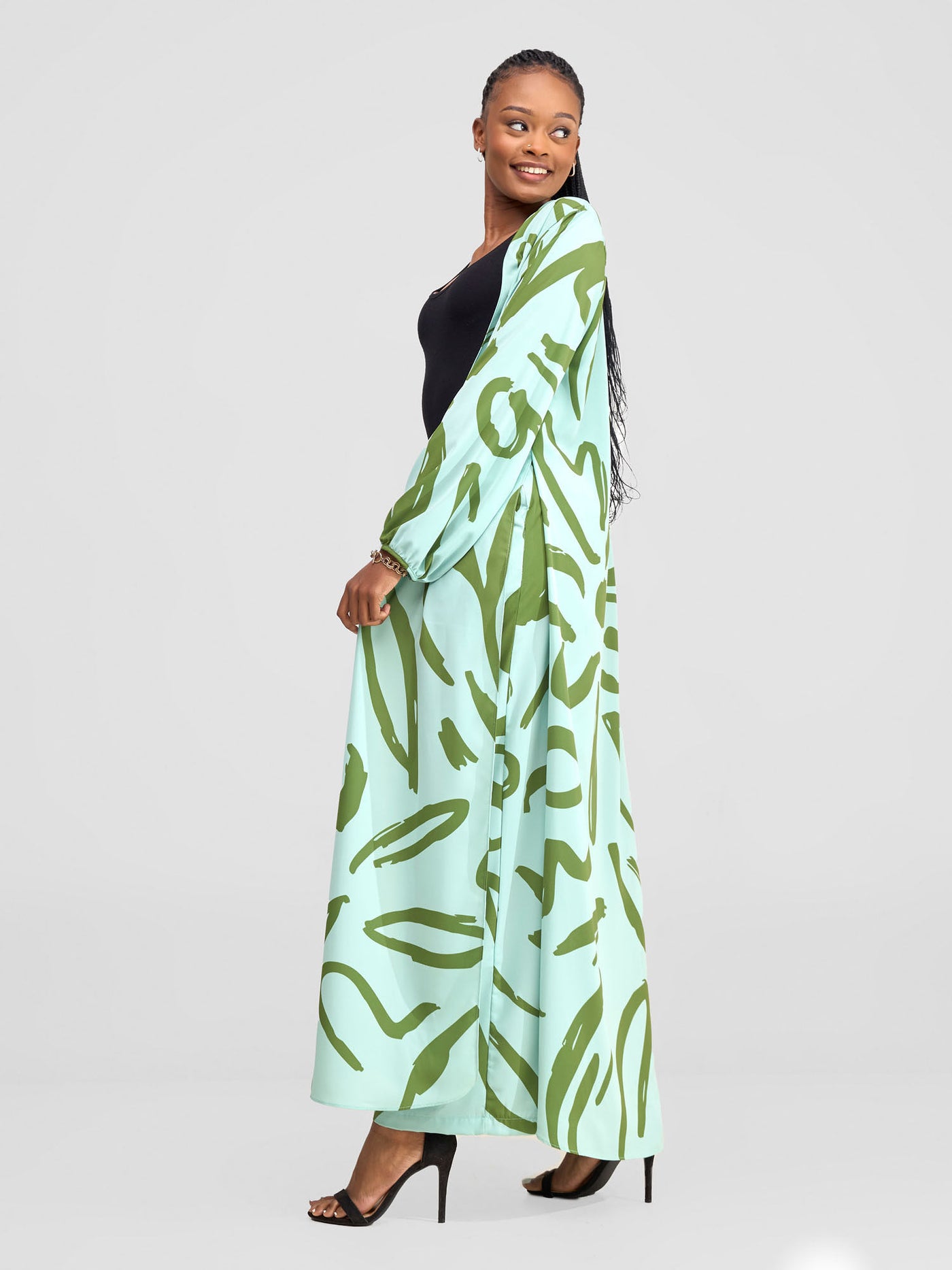 Vivo Chesi Kimono - Mint / Hunters Green Hesi Print