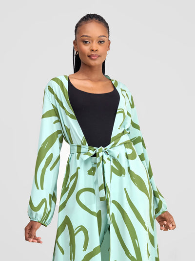 Vivo Chesi Kimono - Mint / Hunters Green Hesi Print