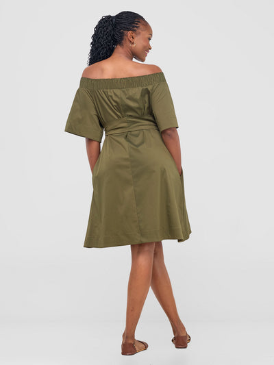 Zene Off Shoulder Dress - Hunters