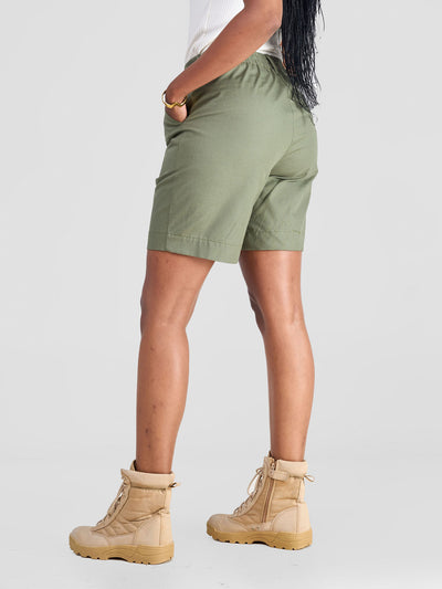 Safari Kamari Cotton Shorts - Olive Green