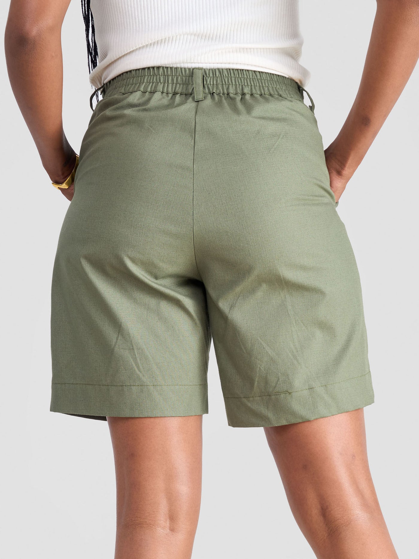 Safari Kamari Cotton Shorts - Olive Green