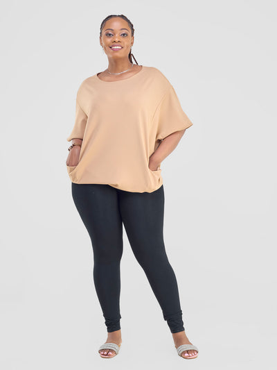 Vivo Wila Dolman Tunic - Taupe - Shopzetu