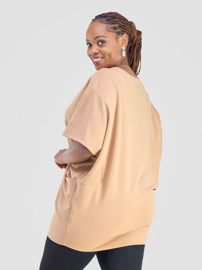 Vivo Wila Dolman Tunic - Taupe - Shopzetu