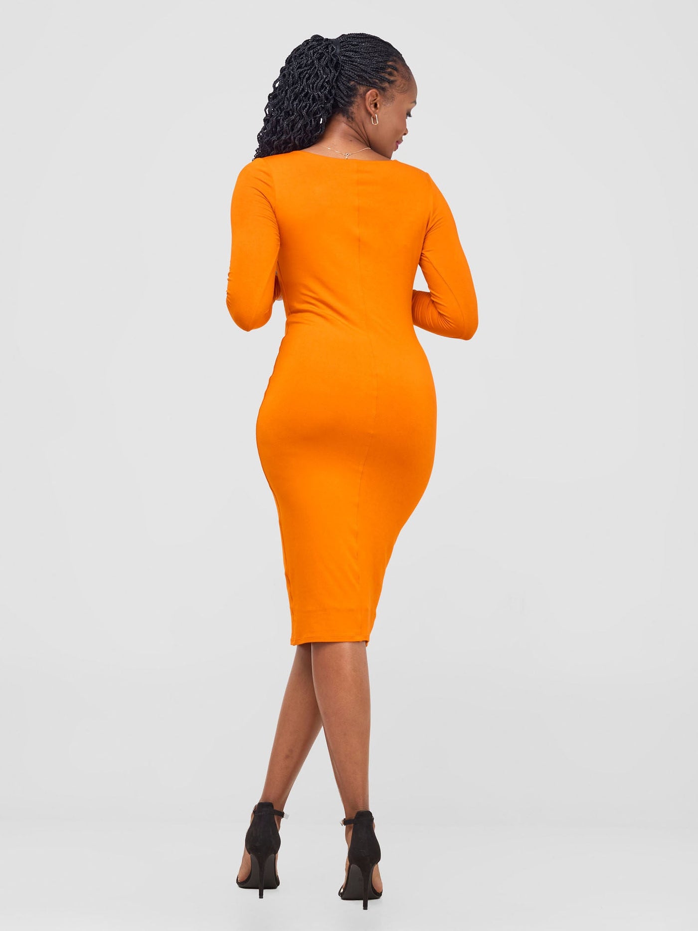 Vivo Hamle Drapped Front Bodycon - Orange