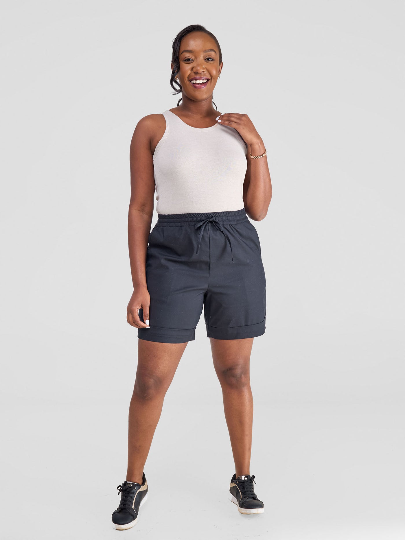 Safari Bush Drawstring Shorts - Black