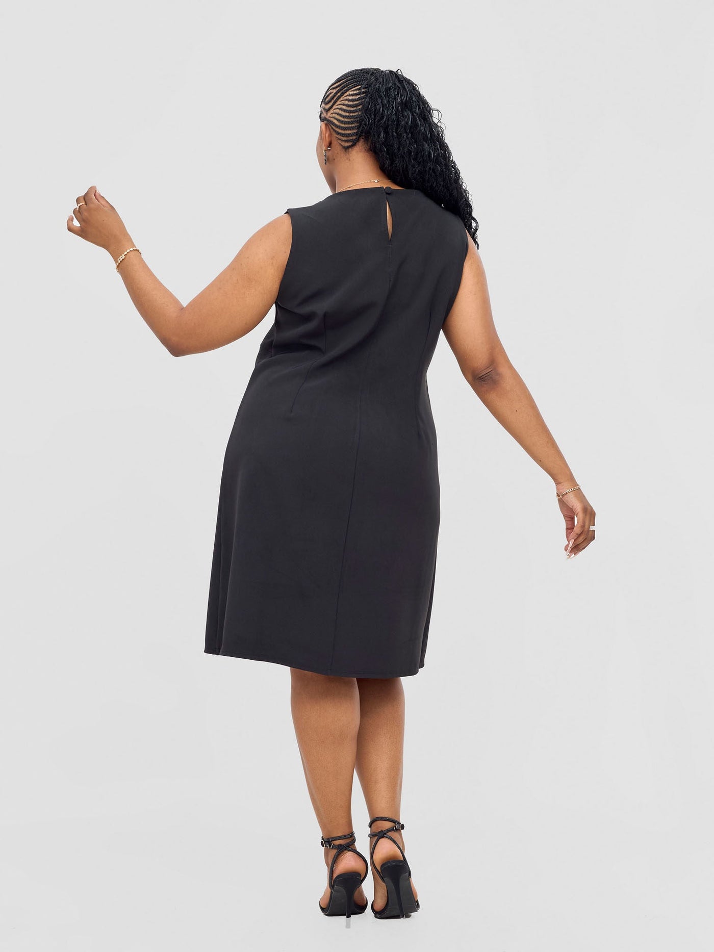 Mandla Side Flap A-Line Dress - Black