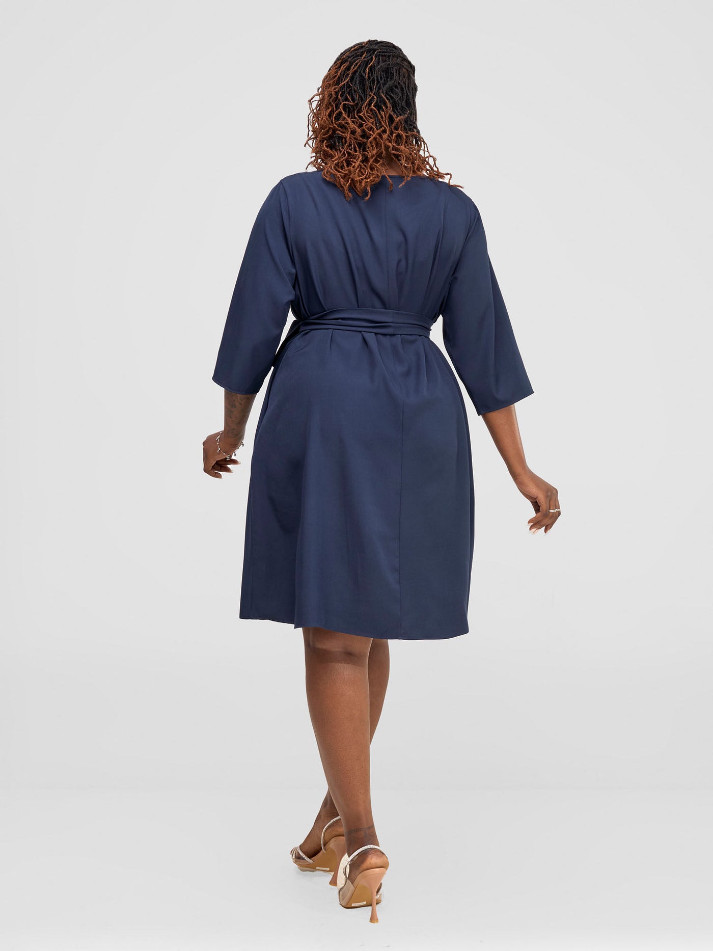 Vivo Laika 3/4 Sleeve  Tent Dress - Navy