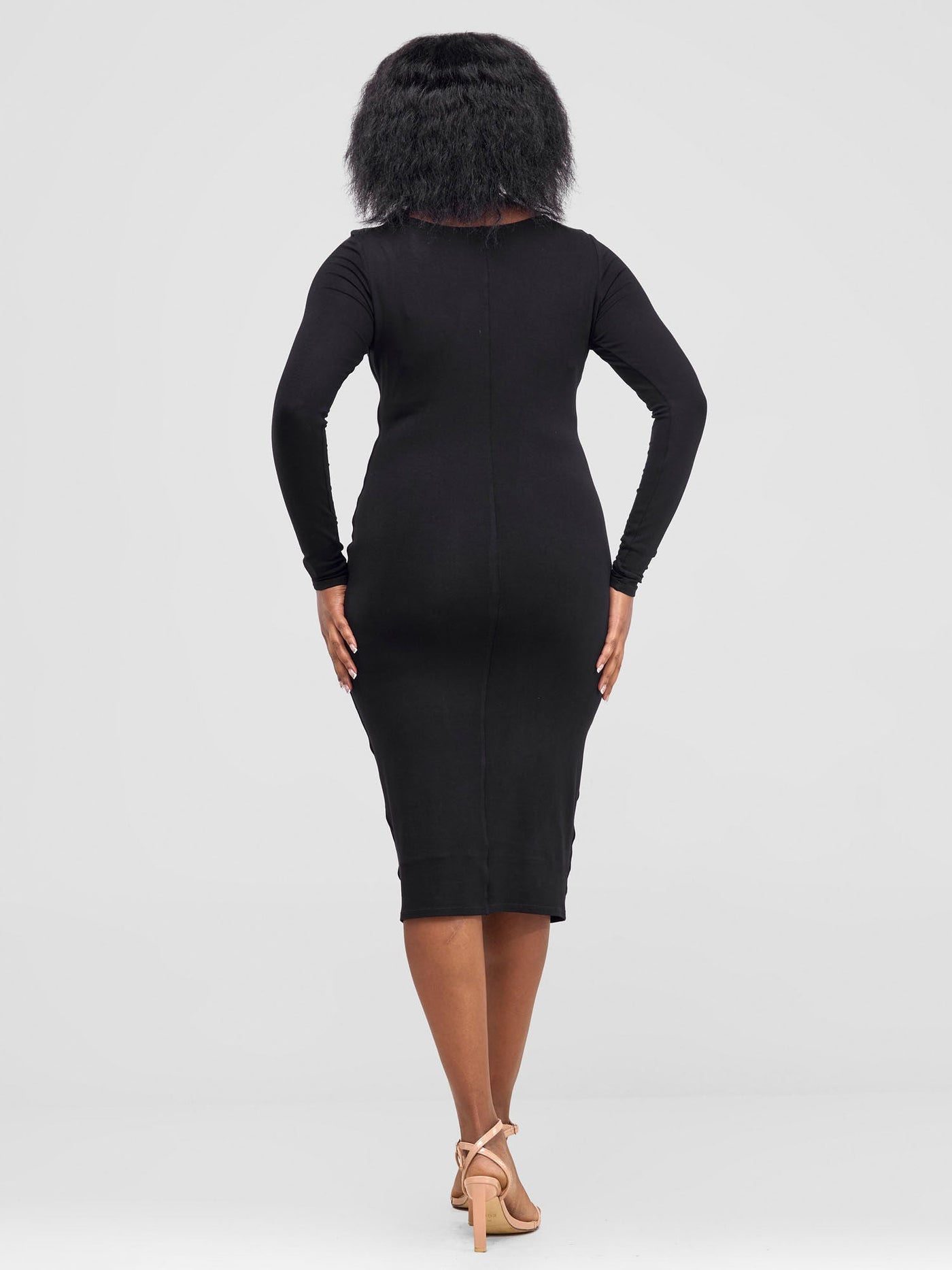 Vivo Hamle Drapped Front Bodycon - Black