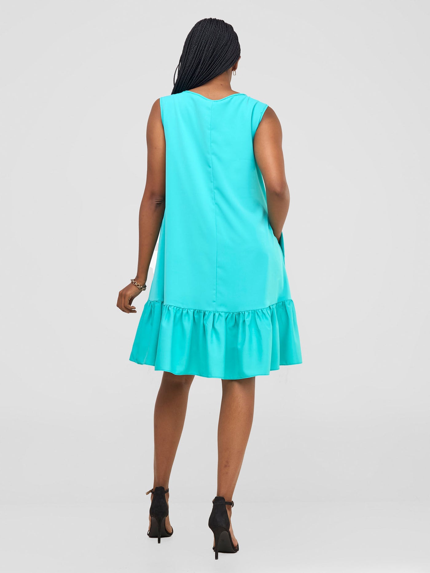 Dalia Sleeveless Gathered Tent Dress - Sea Green