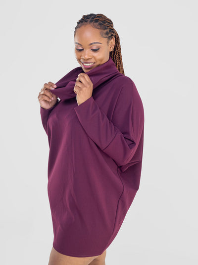 Wila Cowl Tunic - Burgundy