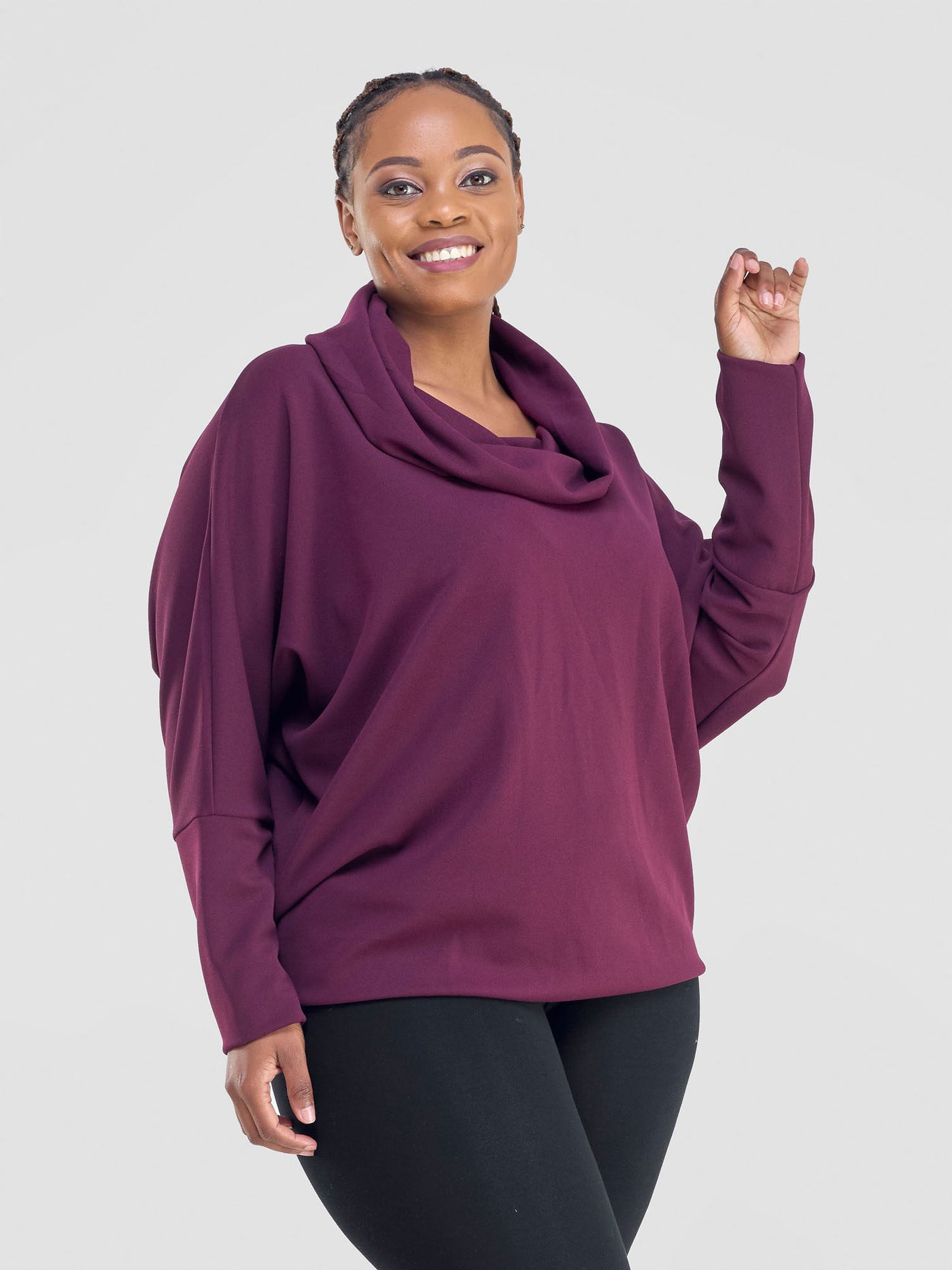 Wila Cowl Tunic - Burgundy