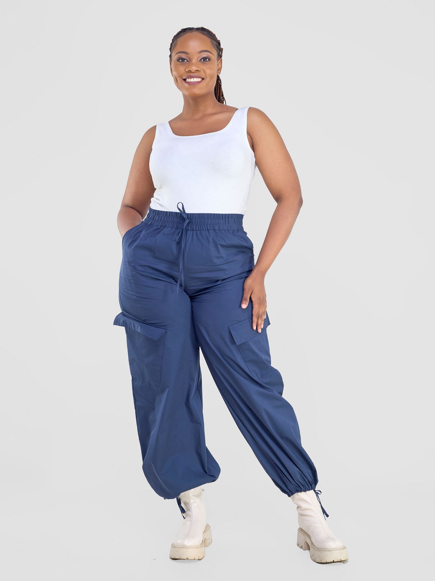 Kamari Wide Leg Pants - Navy Blue