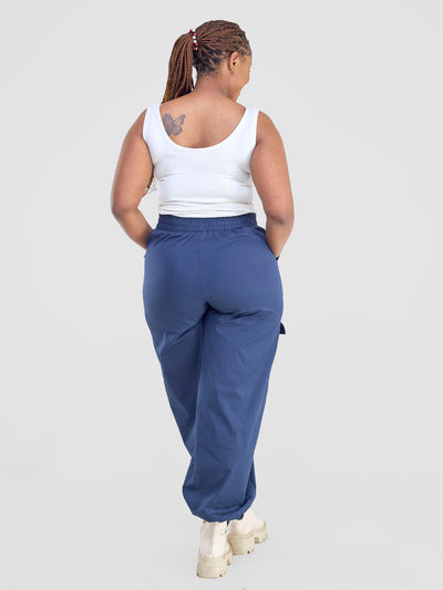 Kamari Wide Leg Pants - Navy Blue