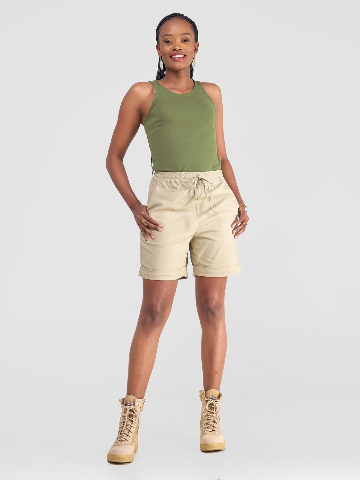 Safari Kamari Ribbed Top - Hunters Green