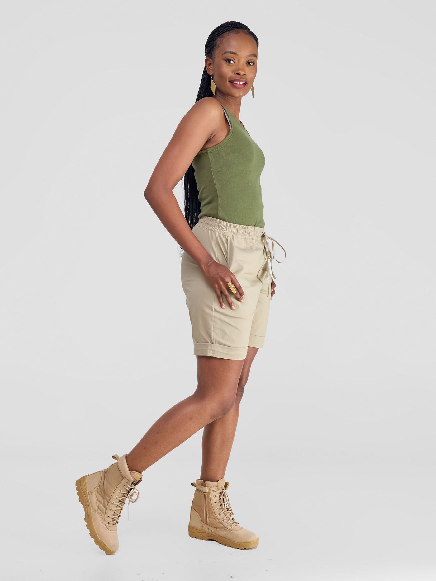 Safari Bush Drawstring Shorts - Tan