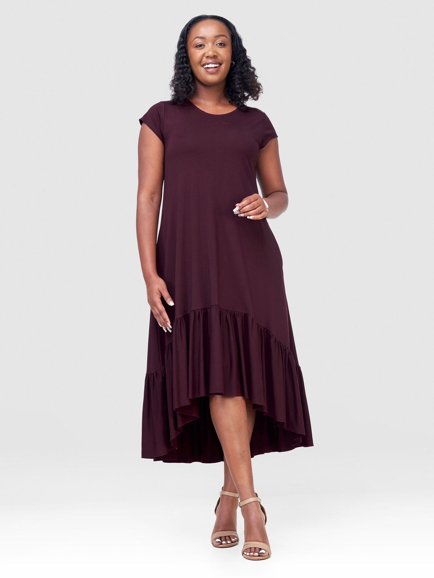 Vivo Lindi High Low Dress - Chocolate