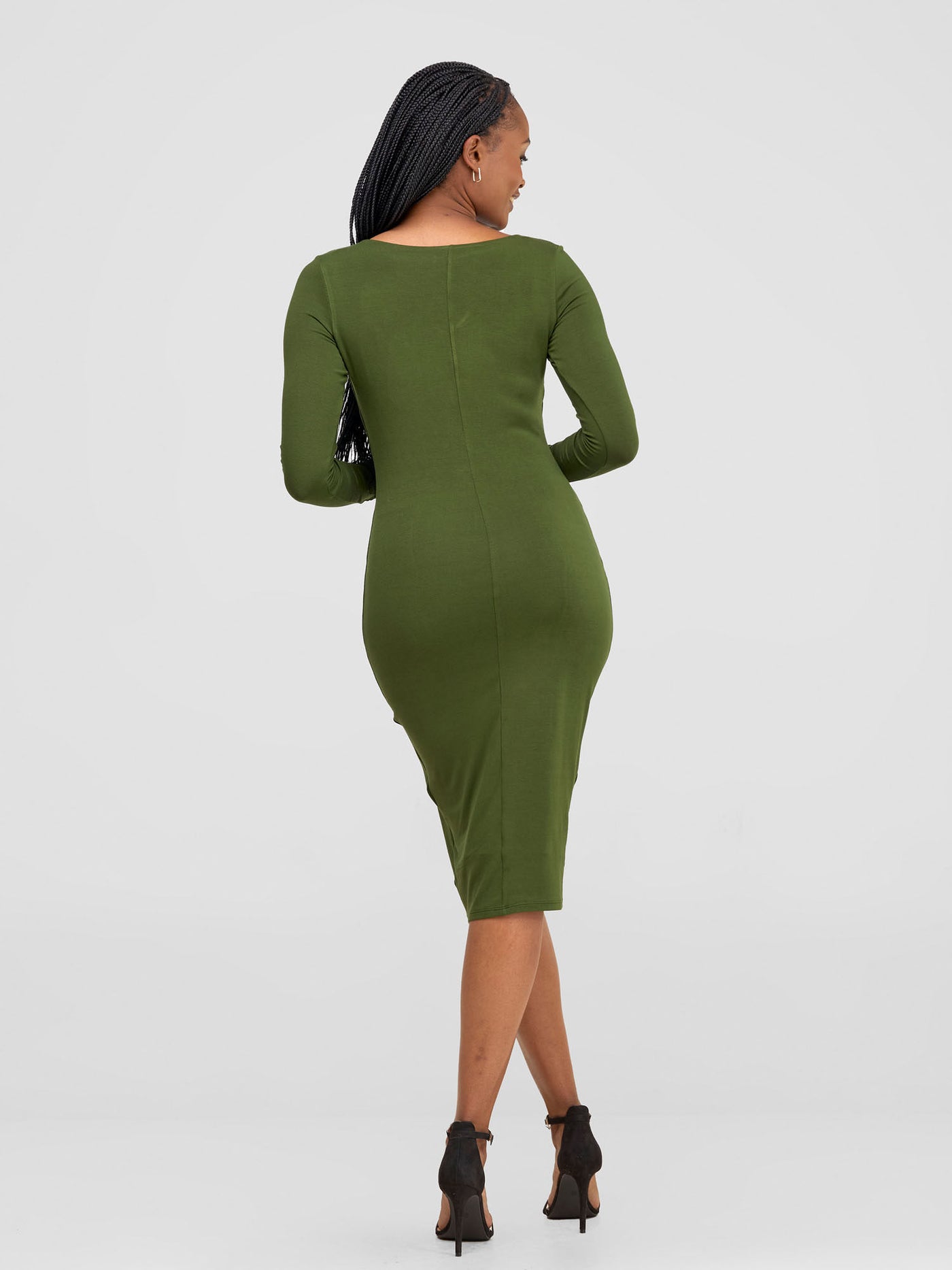 Basic Long Sleeved Double Layered Bodycon - Hunters Green