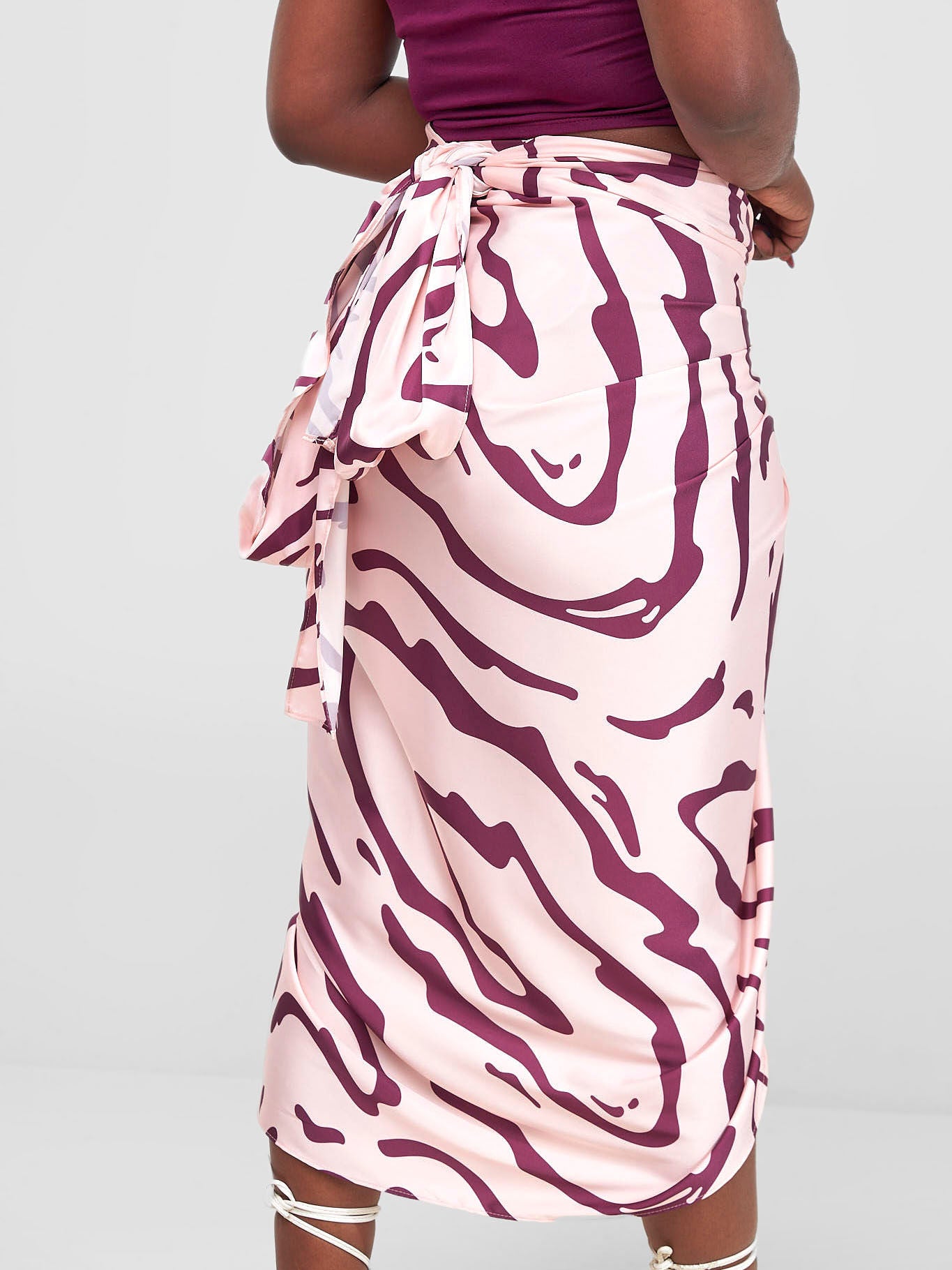 Zoya Shani Sarong Wrap - Burgundy / Peach Sani Print