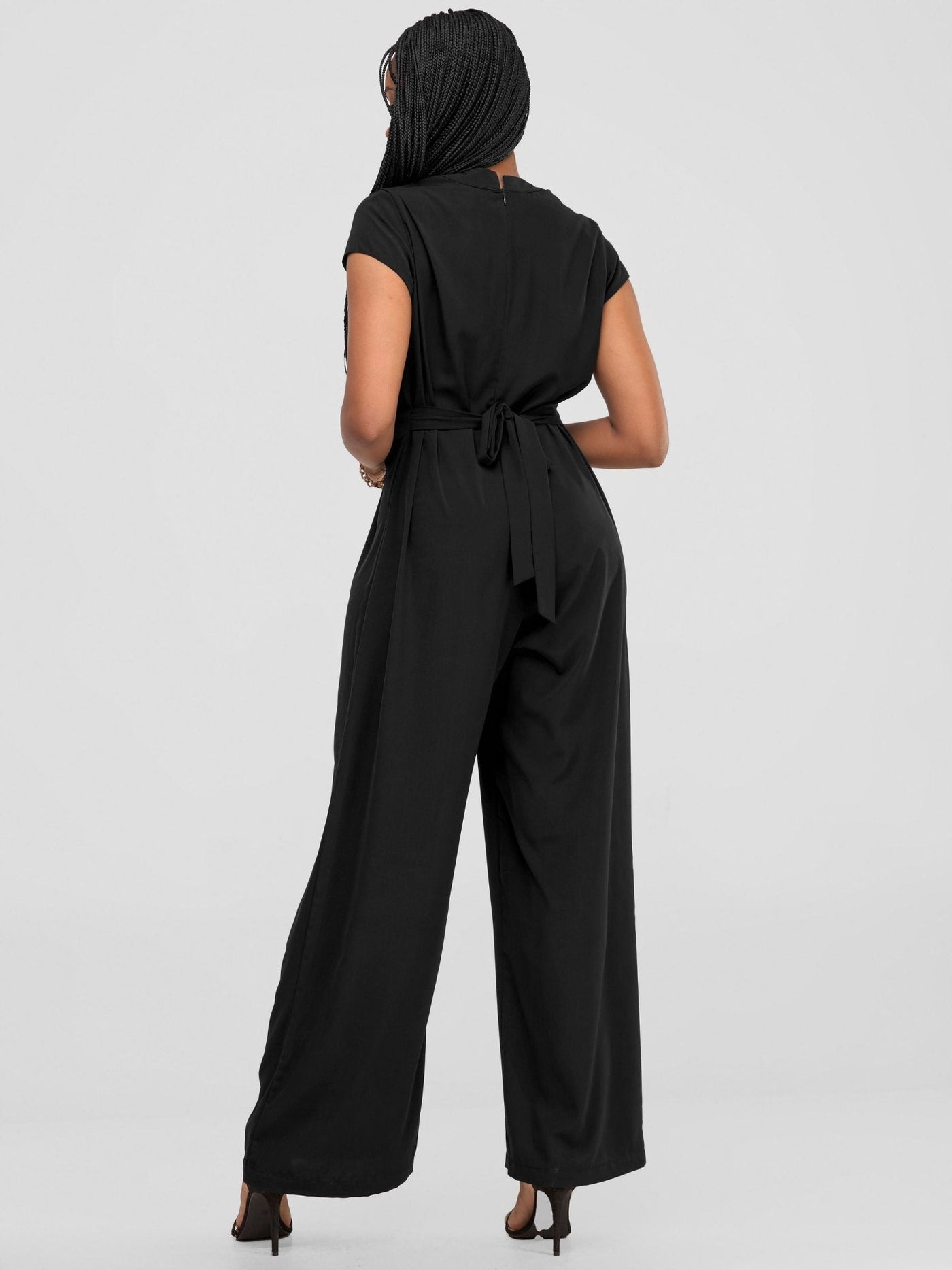 Vivo Chesi V - neck Jumpsuit - Black - Shopzetu