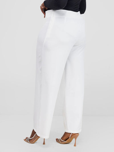 Vivo Zahari Straight Leg Pants - Off White