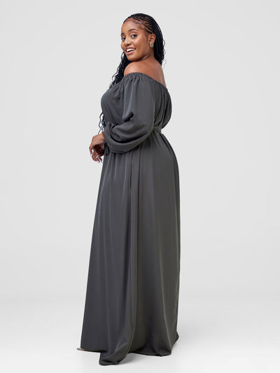 Vivo Zahari Off-Shoulder Maxi Dress - Dusty Olive