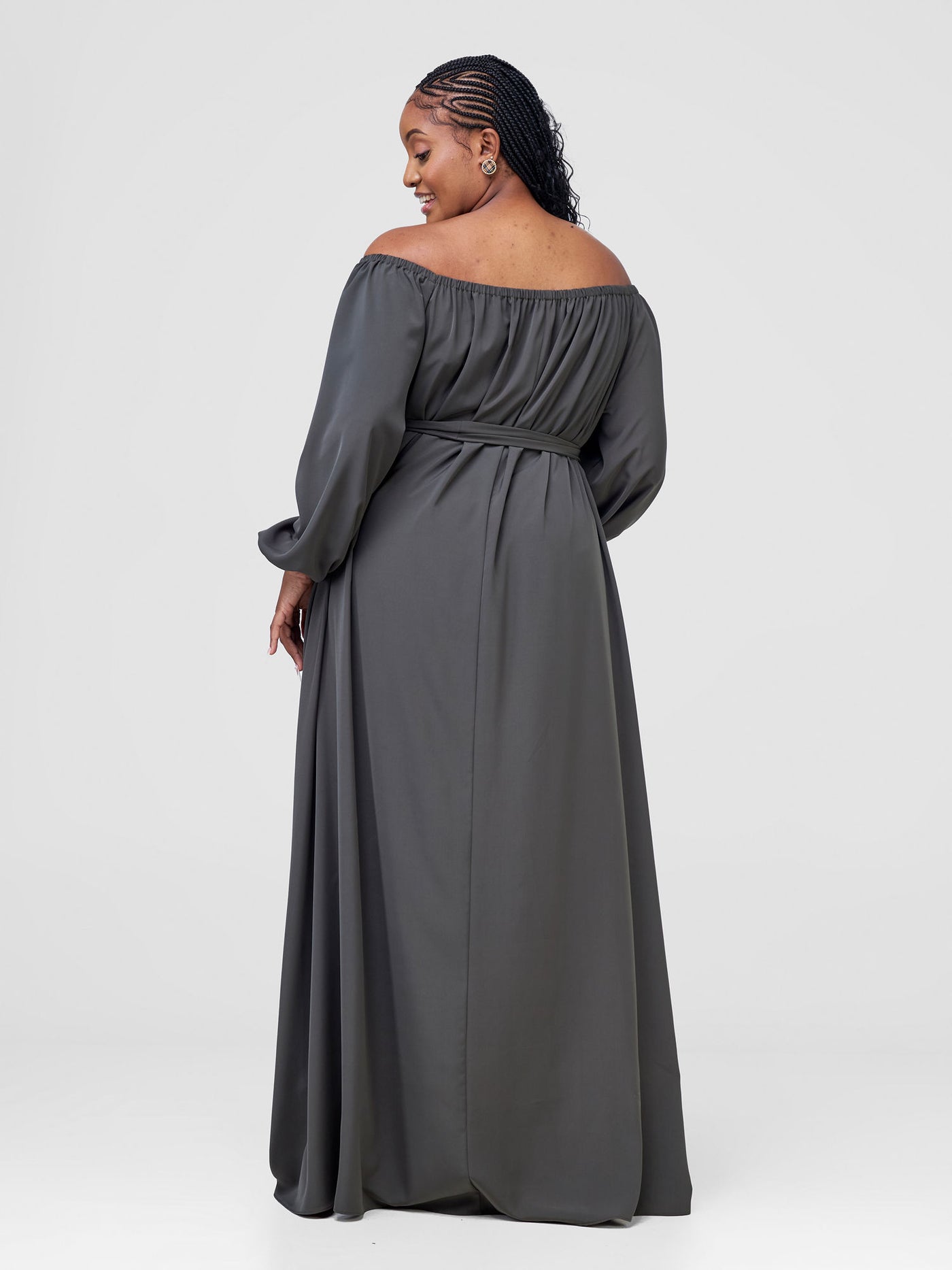 Vivo Zahari Off-Shoulder Maxi Dress - Dusty Olive