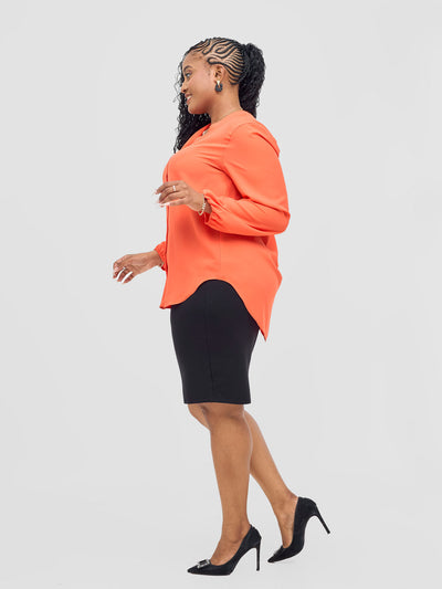 Vivo Dua Long Bishop Sleeve Top - Orange