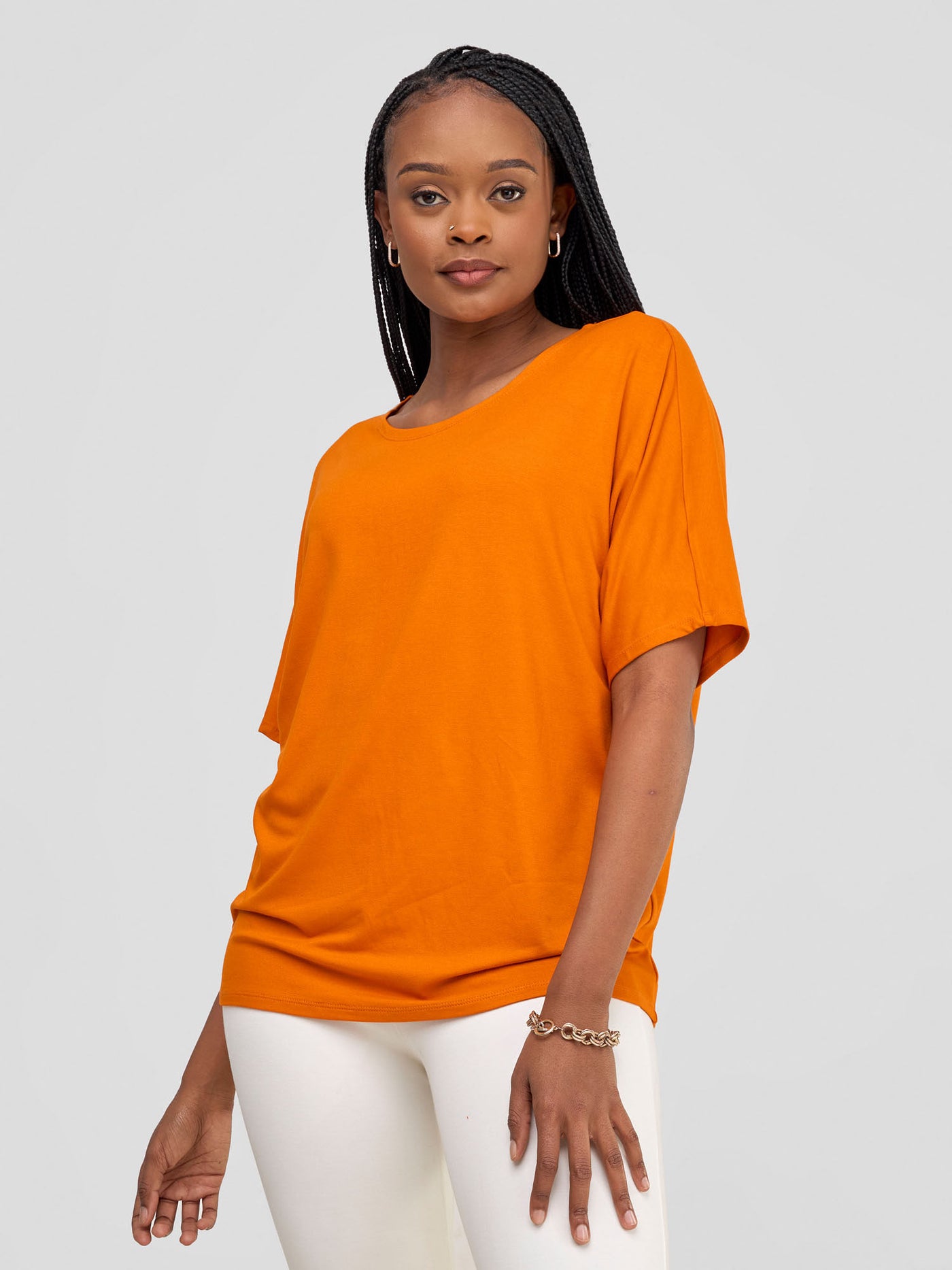 Vivo Basic Sienna Jersey Top -  Burnt Orange