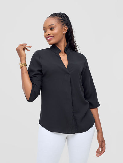 Saida 3/4 Sleeve Top - Black