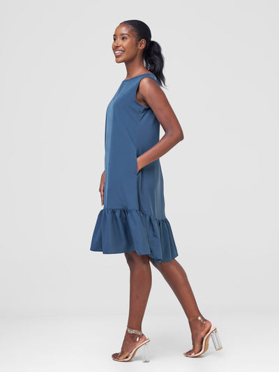 Vivo Dalia Sleeveless Gathered Tent Dress - Provincal Blue