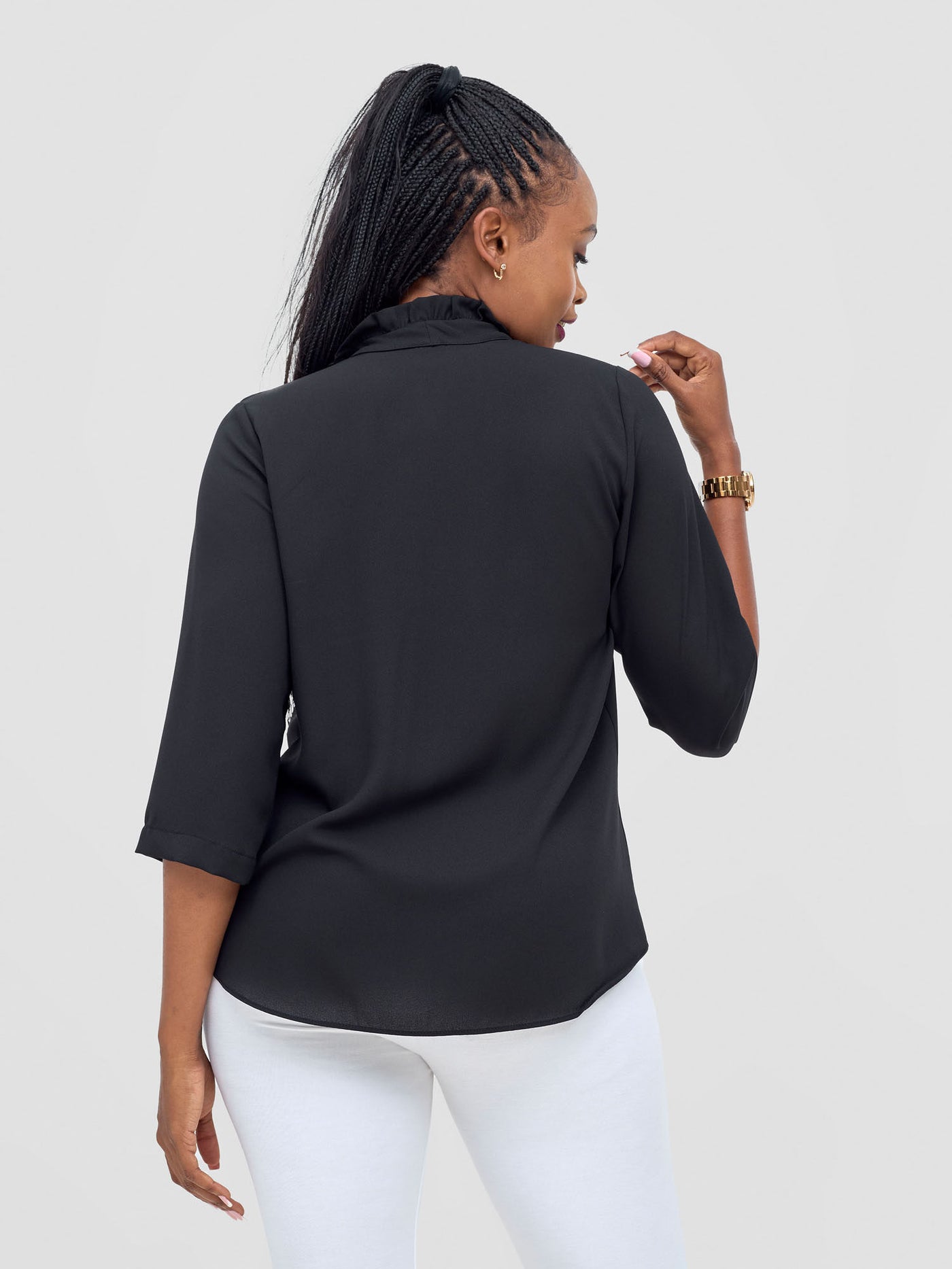 Saida 3/4 Sleeve Top - Black