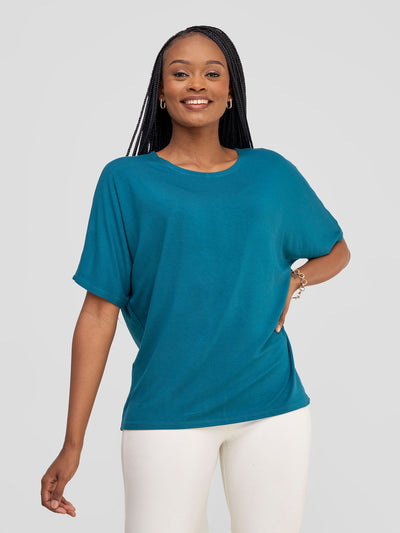 Vivo Basic Sienna Jersey Top - Deep Teal - Shopzetu