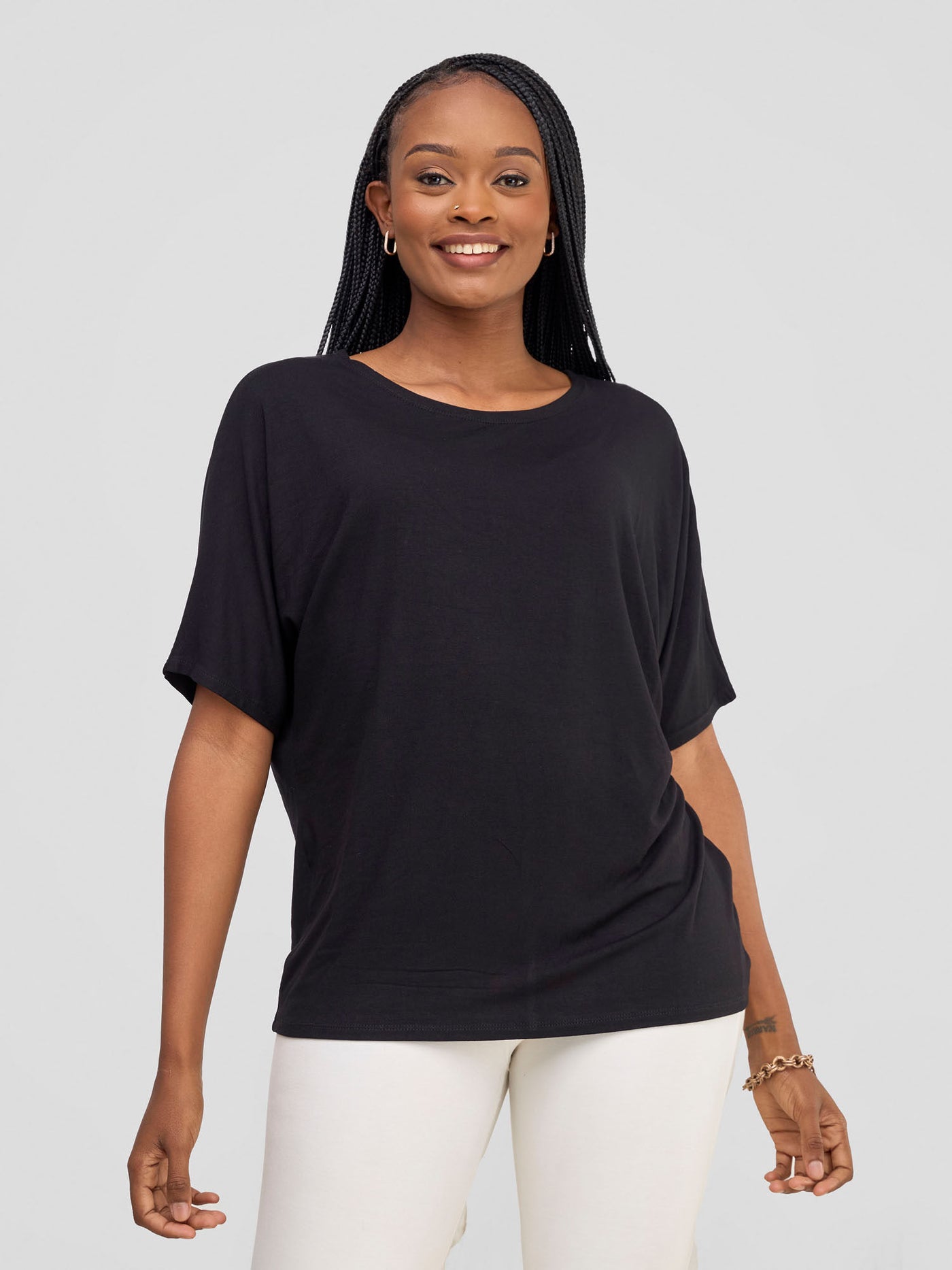 Vivo Basic Sienna Jersey Top -  Black