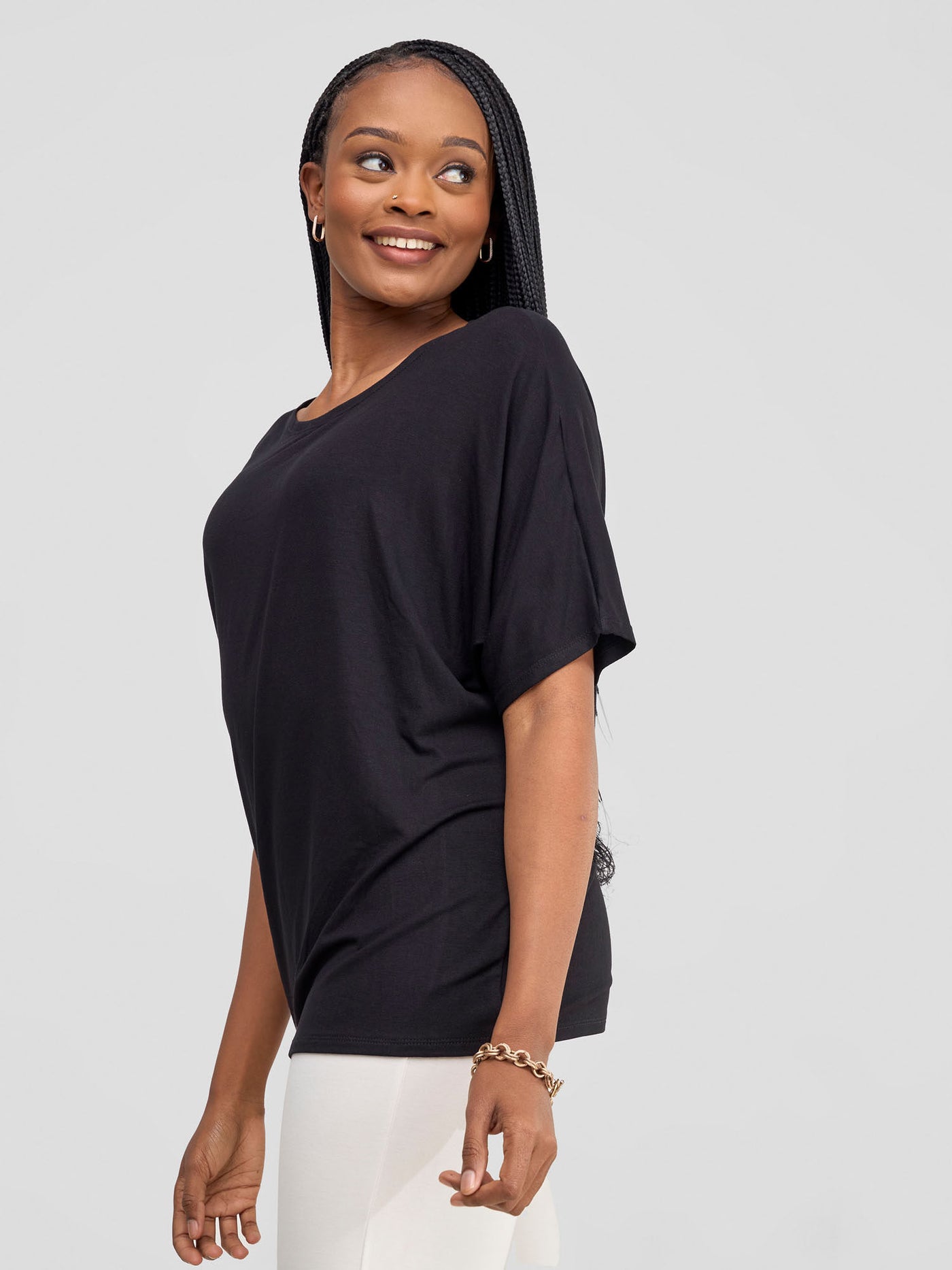 Vivo Basic Sienna Jersey Top -  Black