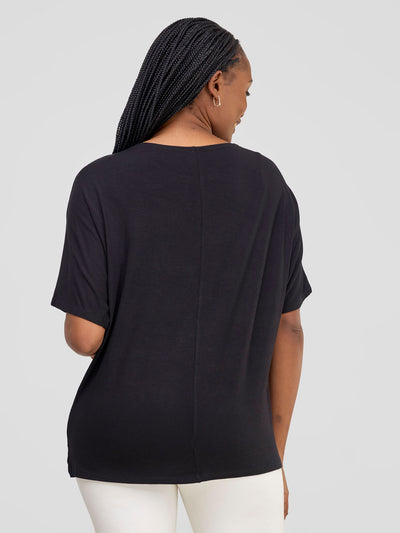 Vivo Basic Sienna Jersey Top -  Black