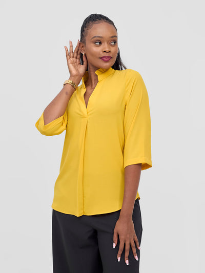 Saida 3/4 Sleeve Top - Mustard