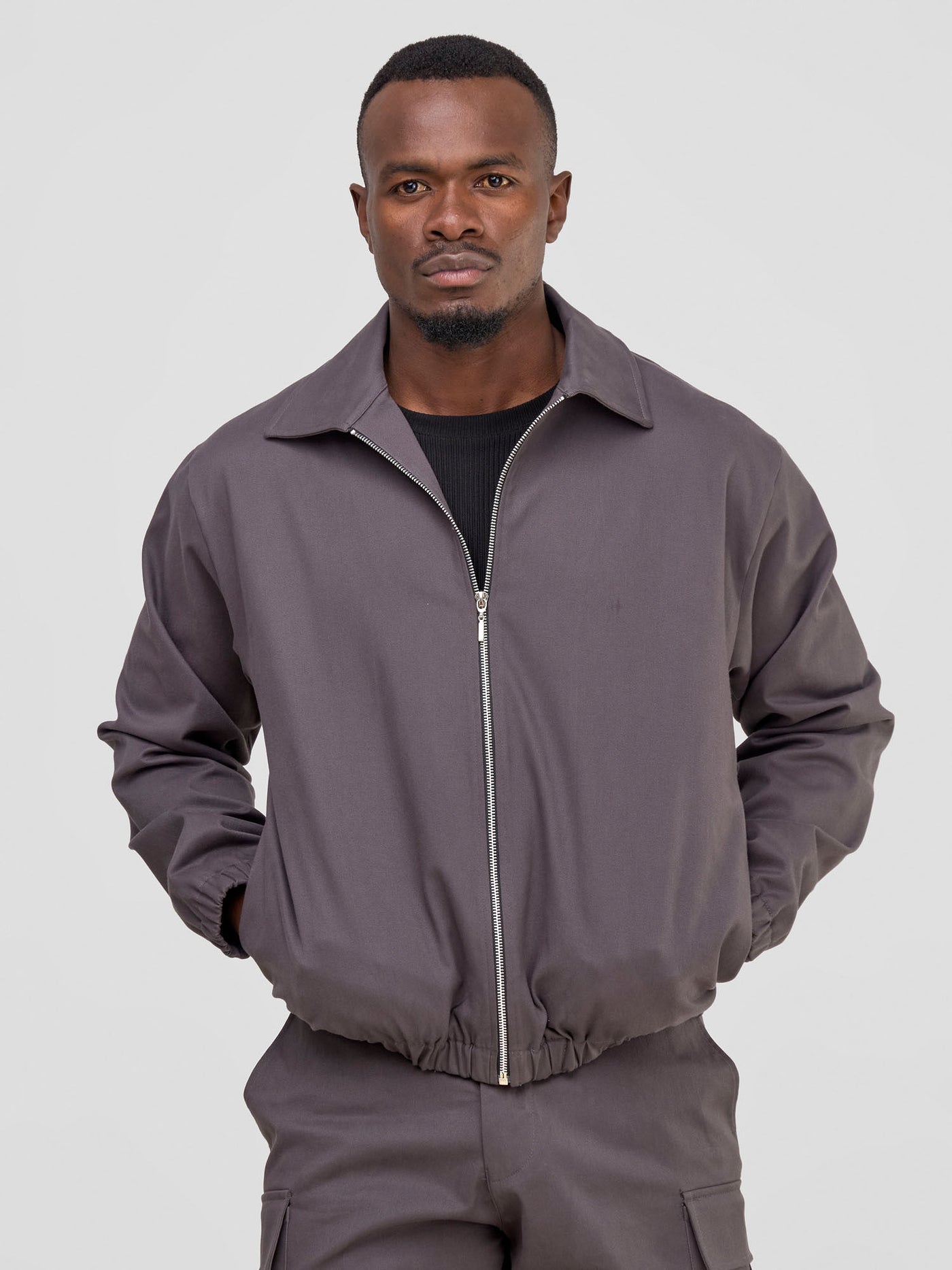 Men's Bomber Jacket - Dark Grey