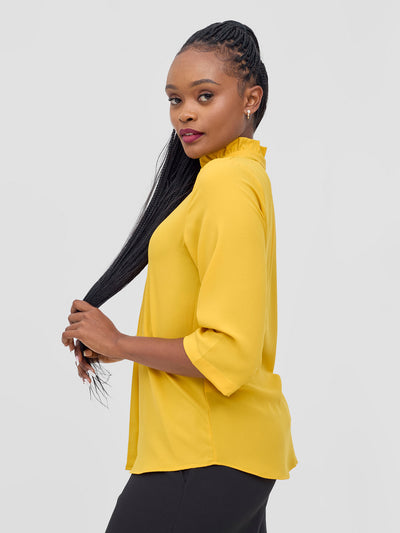 Saida 3/4 Sleeve Top - Mustard