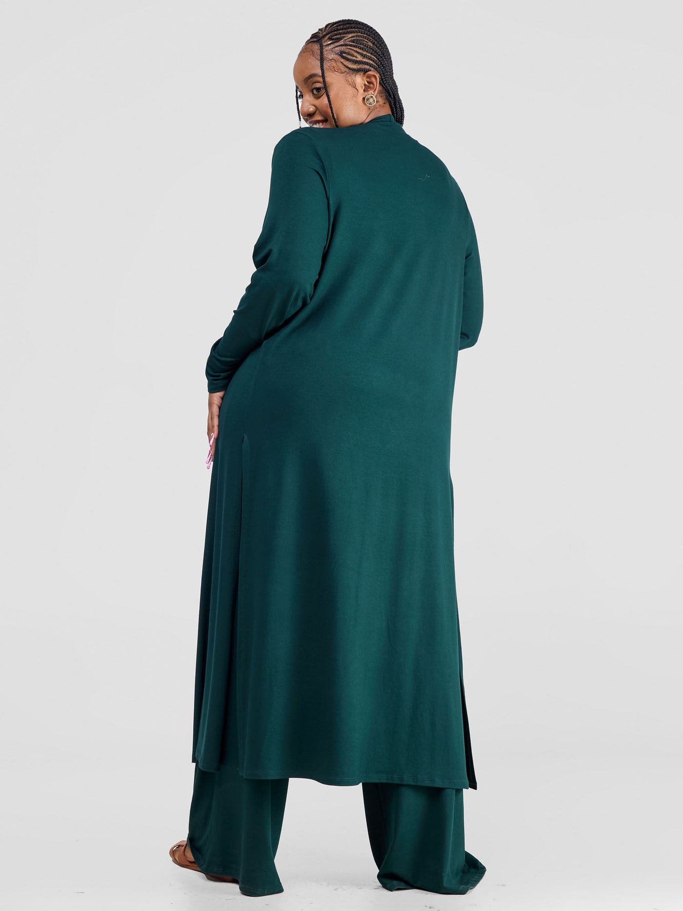 Long Sleeve Waterfall - Dark Green