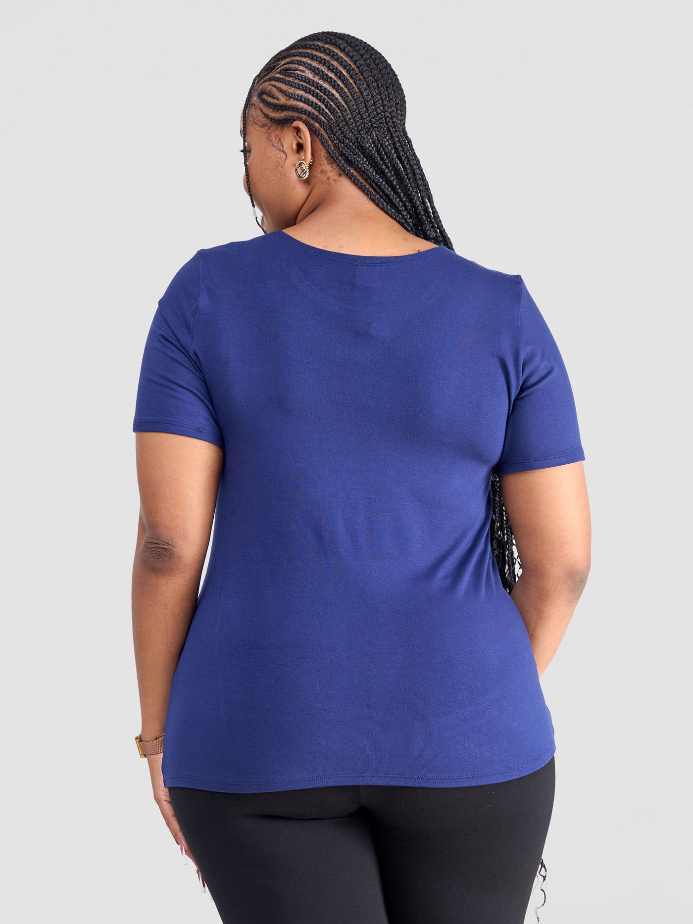 Vivo Basic Short Sleeve Top - Navy Blue