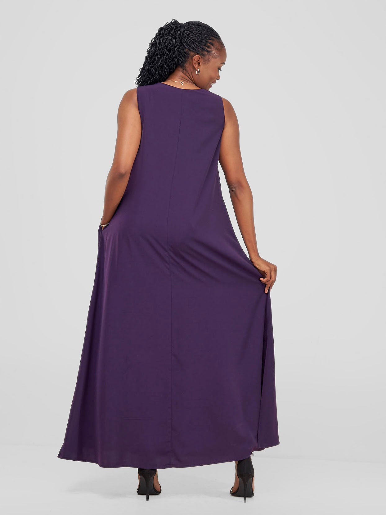 Vivo Ava Front Pleat Maxi Dress - Blueberry