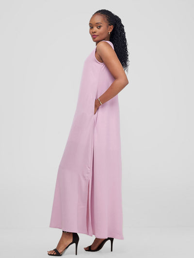 Vivo Ava Front Pleat Maxi Dress - Light Pink