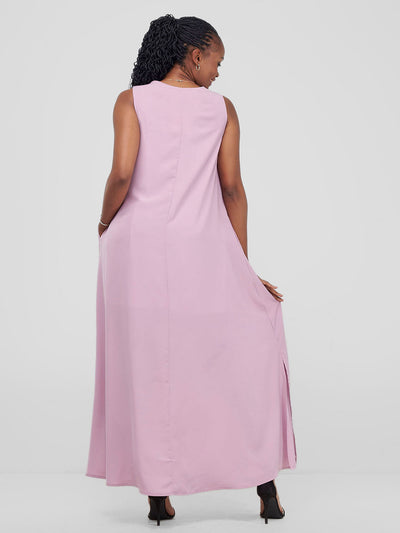 Vivo Ava Front Pleat Maxi Dress - Light Pink