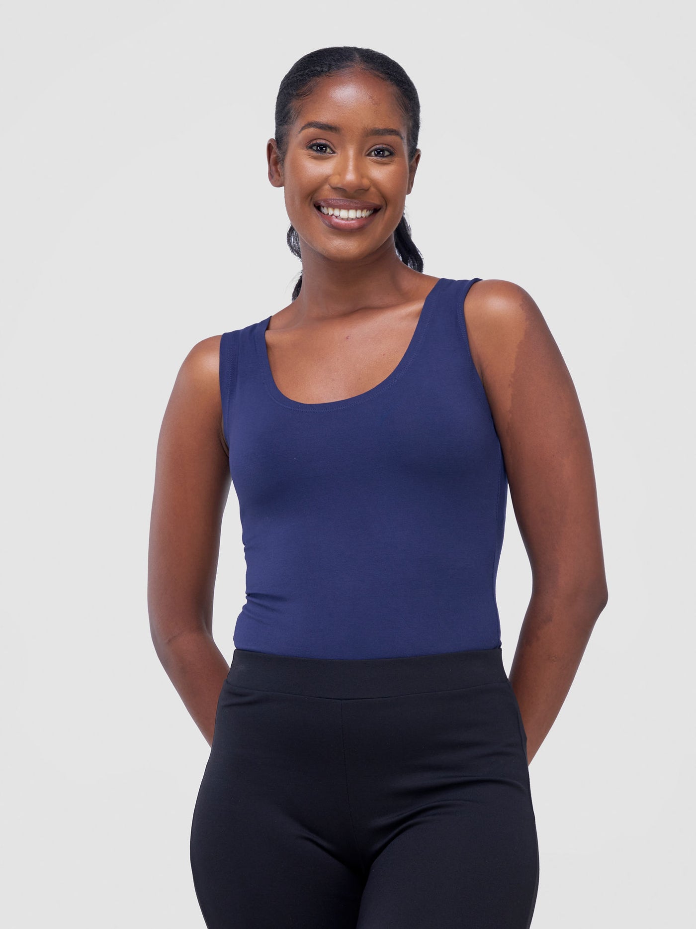 Vivo Basic Sleeveless Bodysuit - Navy