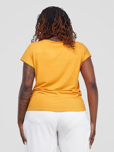 Vivo Basic Drop Shoulder Top - Mustard - Shopzetu