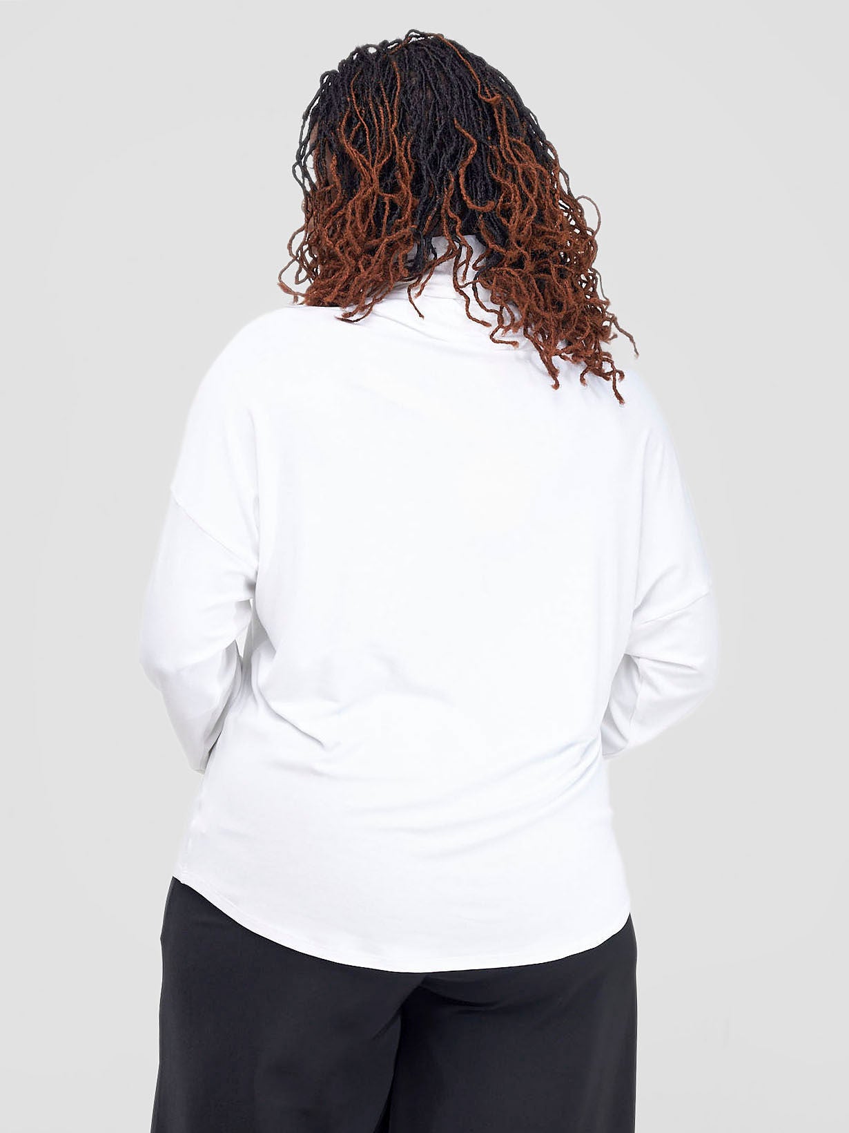 Vivo Basic Cowl Jersey Top - White - Shopzetu