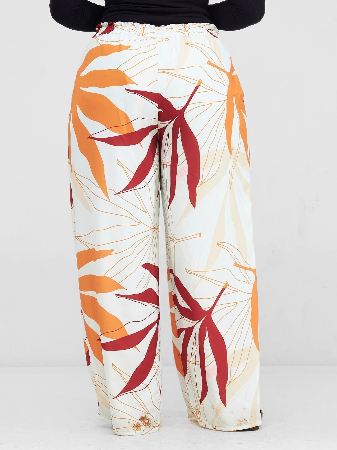 Vivo Kelemi Wide Leg Pants - Rust / Green Leke Print - Shopzetu