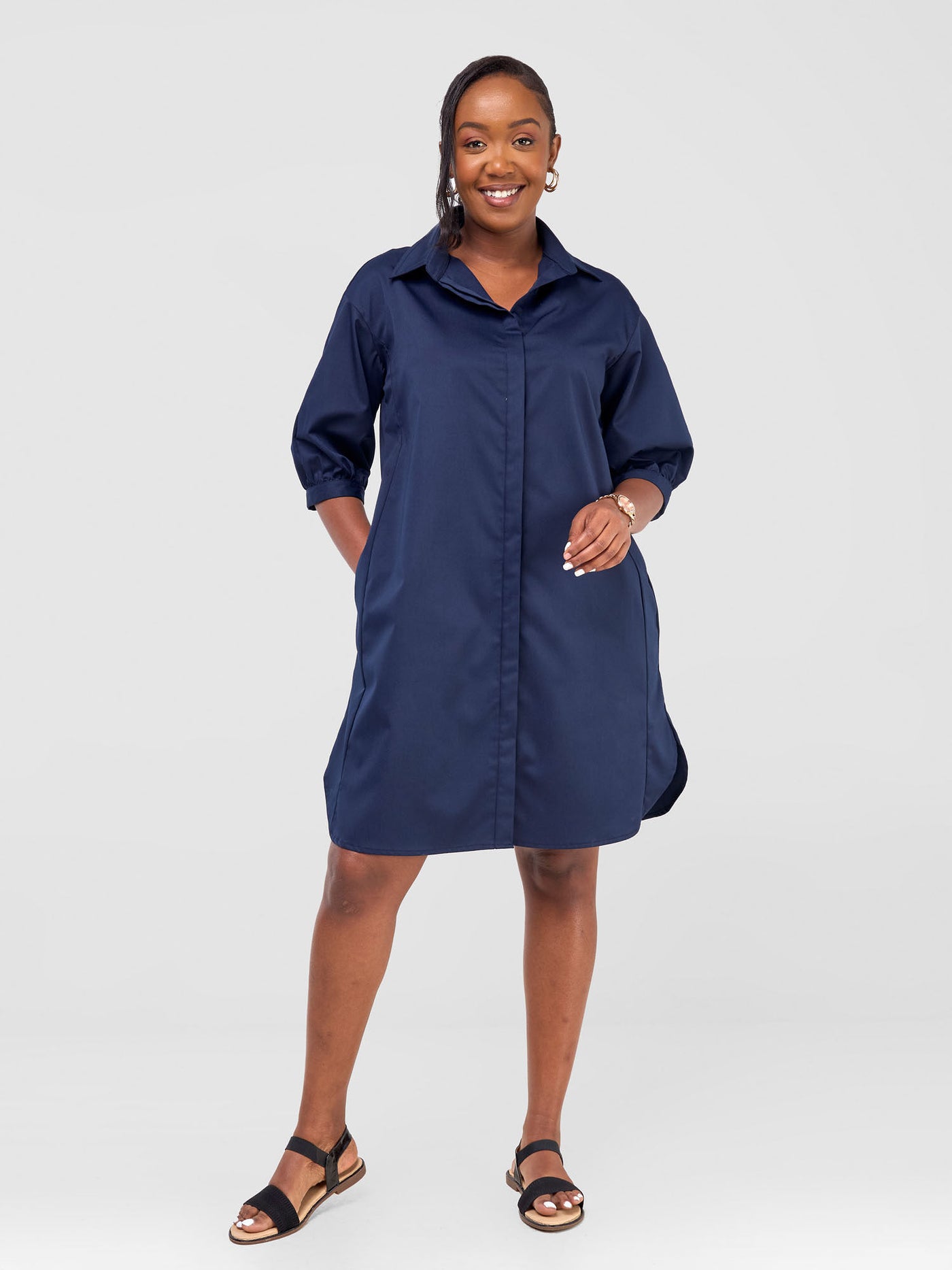 Vivo Reba Coat Dress - Navy